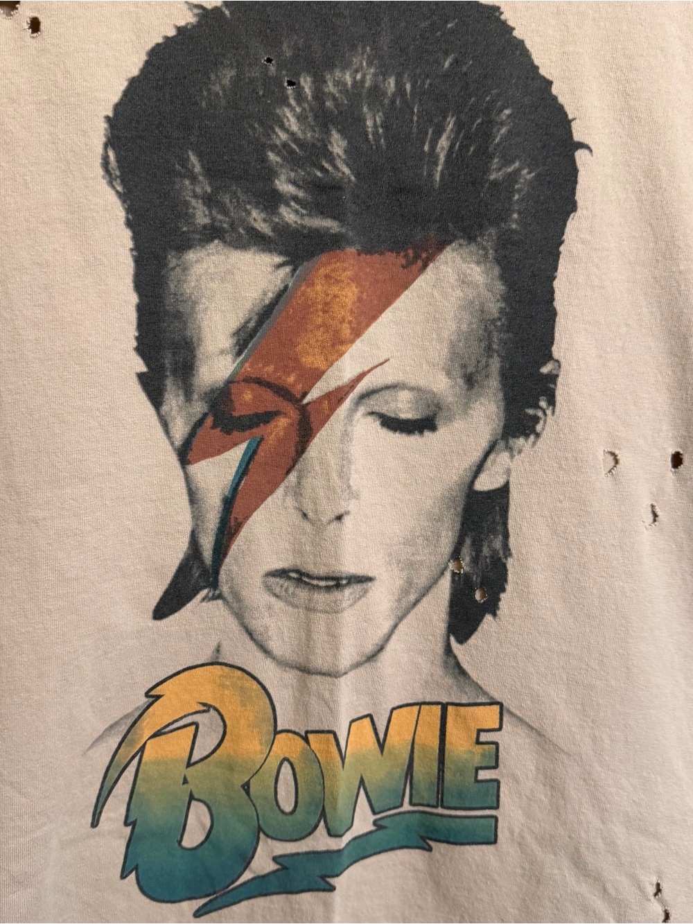 David Bowie Vintage Style Grunge Bowie Distressed Graphic Tee Size M / L - Picture 4 of 4
